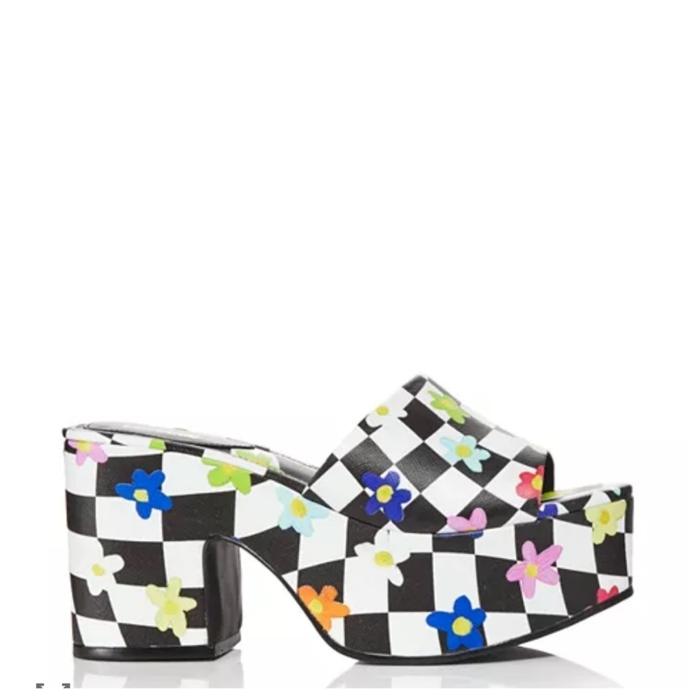 Larroude x Bloomingdale's 150th Miso Checkerboard Floral Platform Sandals 7.5